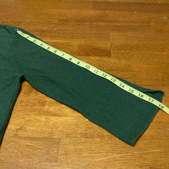 J. Jill Women's Size S *PATCHED* Green Linen Blend Lightweight Sweater Shirt Top - Picture 14 of 14